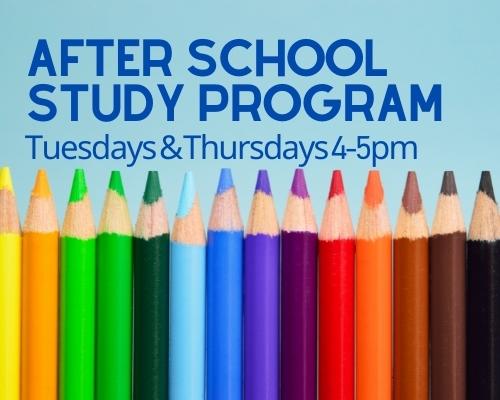 After School Study Program: Tuesdays & Thursdays 4-5pm